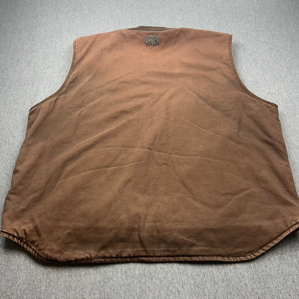 CE Schmidt Full Zip Sherpa Lined Canvas Vest Mens 3XL Brown Outdoor Workwear - Picture 13 of 16